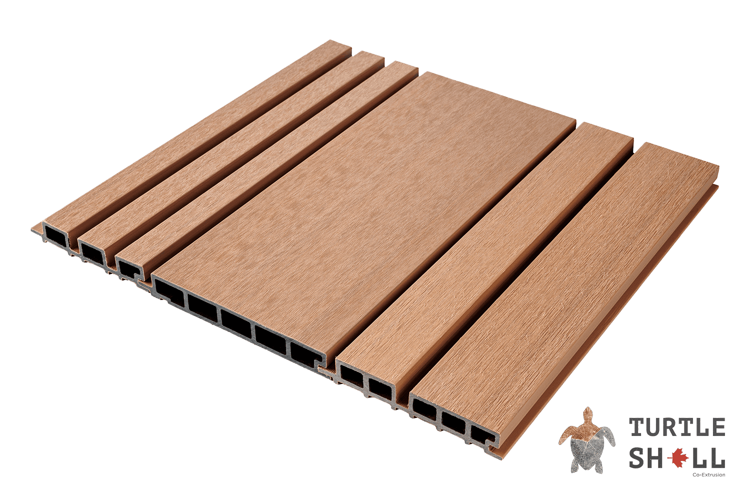 Фасадная (стеновая) реечная панель из дпк Wall Panels Middle Lines, Siberian Pine, Co-Extrusion
